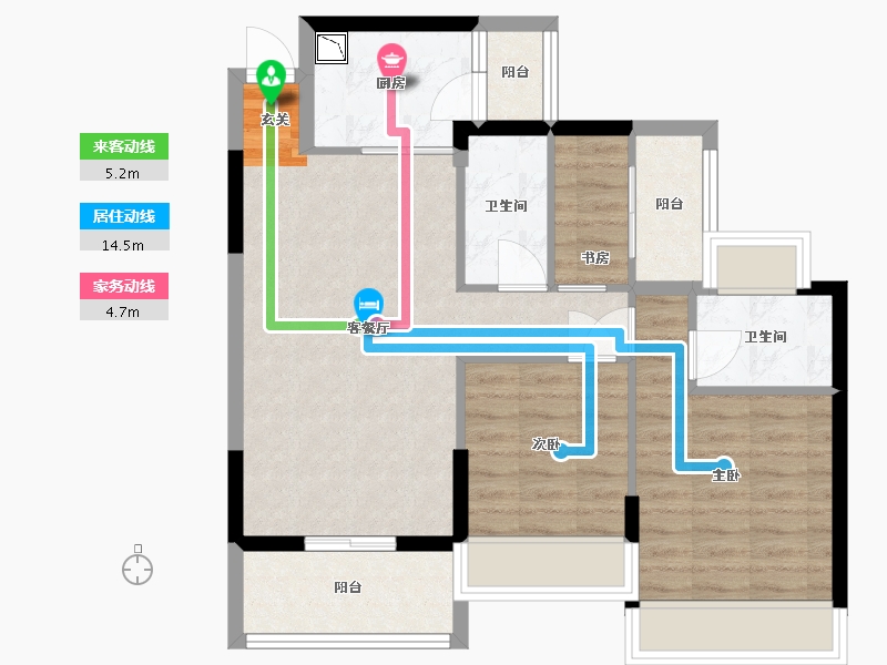 广东省-佛山市-谊泰豪苑-74.40-户型库-动静线