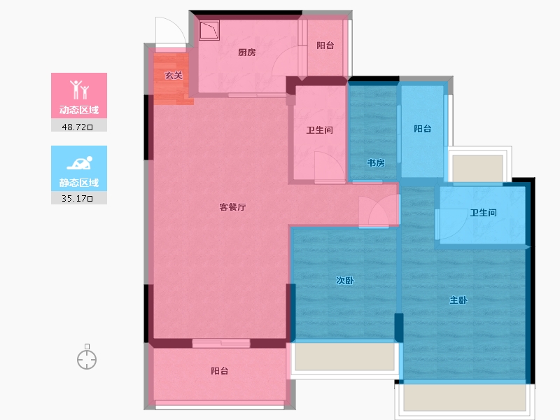 广东省-佛山市-谊泰豪苑-74.40-户型库-动静分区