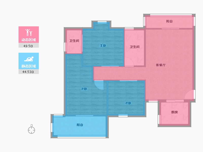 福建省-福州市-浦新小区-85.28-户型库-动静分区