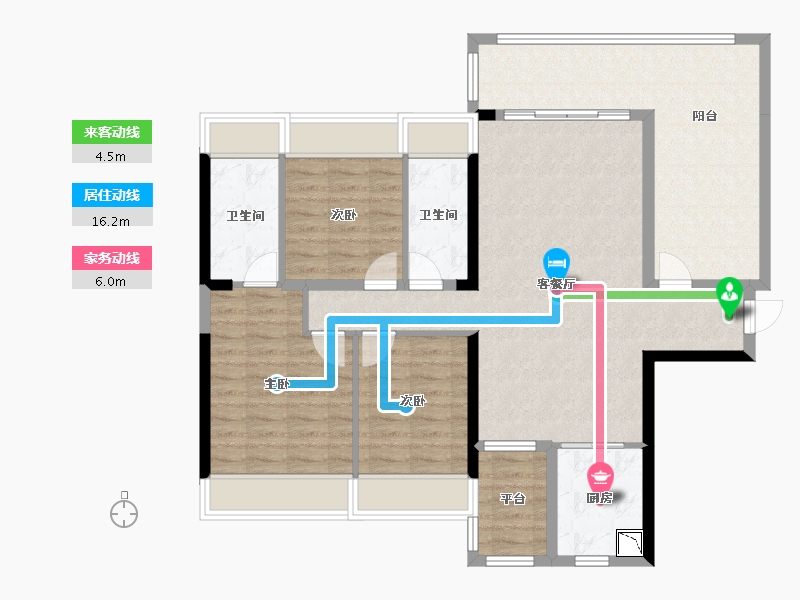 广西壮族自治区-贵港市-鑫炎・桃花源-107.88-户型库-动静线