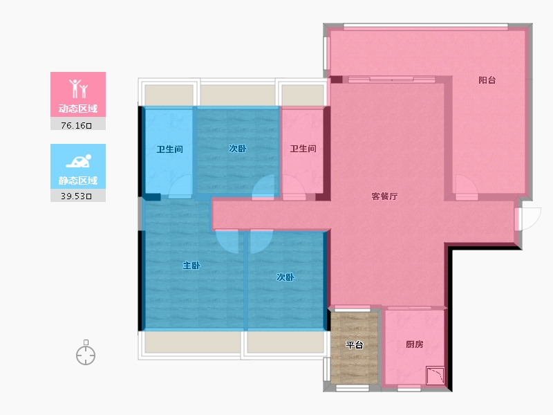 广西壮族自治区-贵港市-鑫炎・桃花源-107.88-户型库-动静分区