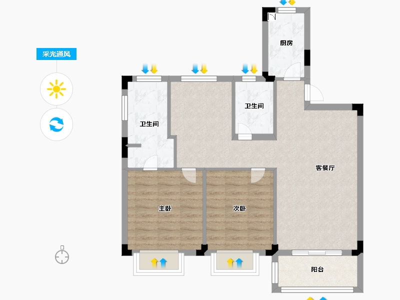 广西壮族自治区-南宁市-银湖金悦-75.19-户型库-采光通风