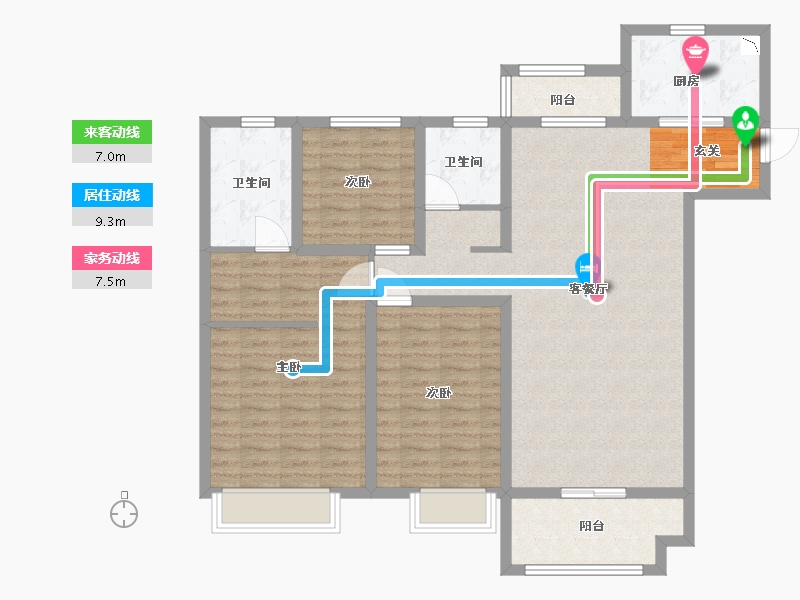 陕西省-西安市-当代惠尔・满堂悦MOMΛ-110.40-户型库-动静线