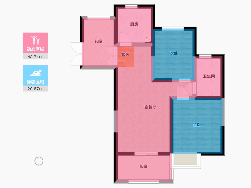 陕西省-西安市-世园大公馆Ⅲ期（上林艺境）-60.76-户型库-动静分区