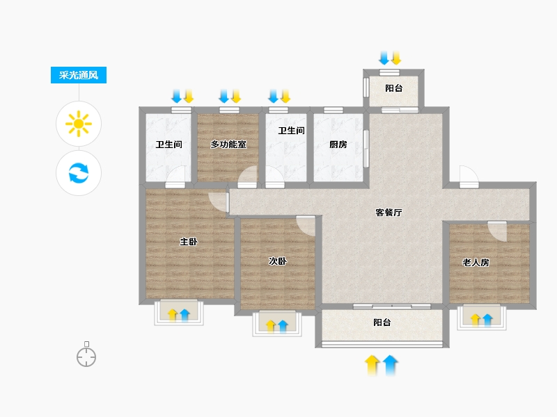 山东省-菏泽市-碧桂园-112.10-户型库-采光通风