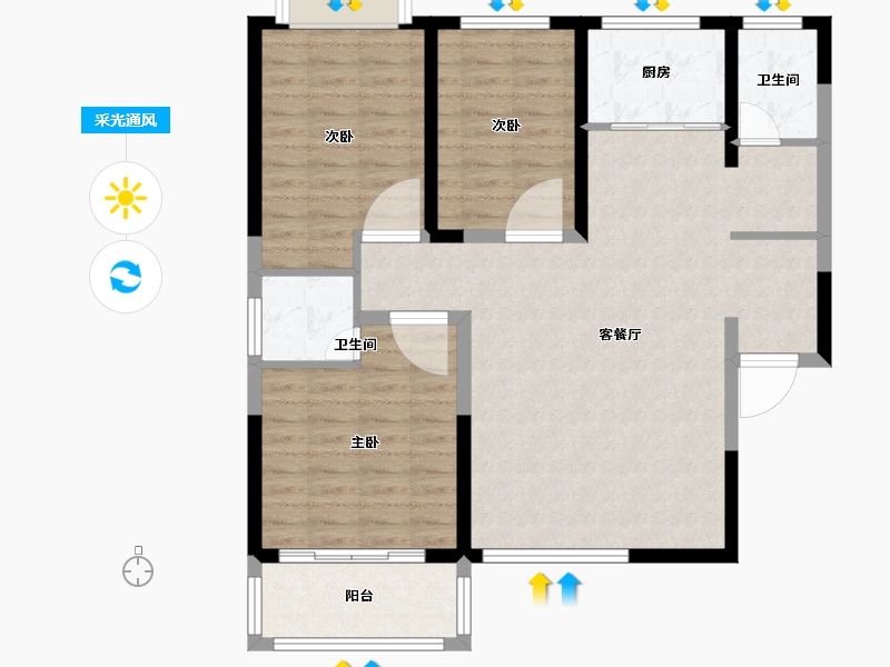 河南省-南阳市-龙都臻品-98.00-户型库-采光通风