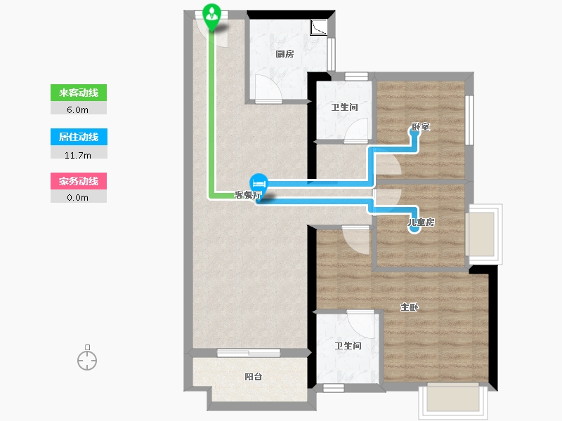 湖南省-长沙市-清控尖山湖-74.80-户型库-动静线