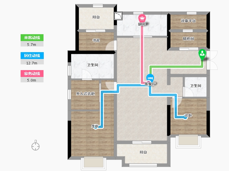 安徽省-阜阳市-颍州碧桂园-105.37-户型库-动静线