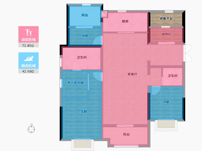 安徽省-阜阳市-颍州碧桂园-105.37-户型库-动静分区