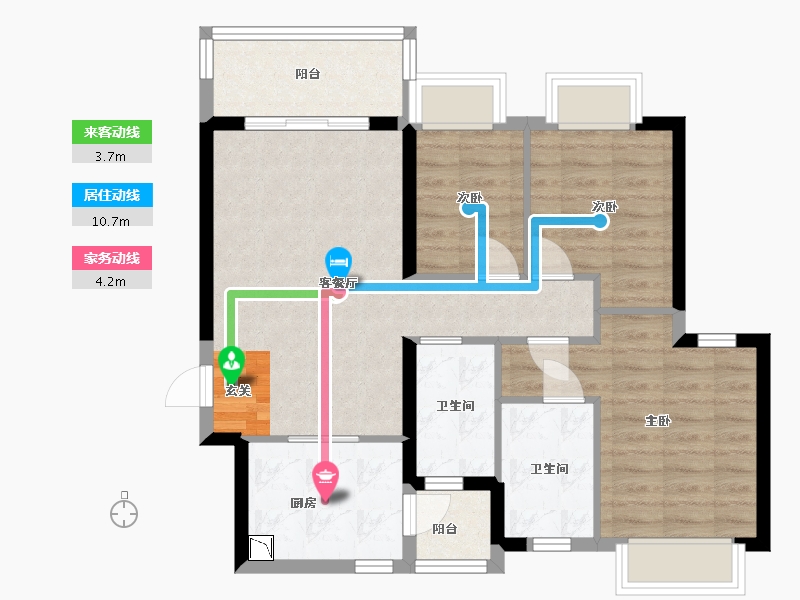 广东省-东莞市-惠州恒大御府-76.63-户型库-动静线