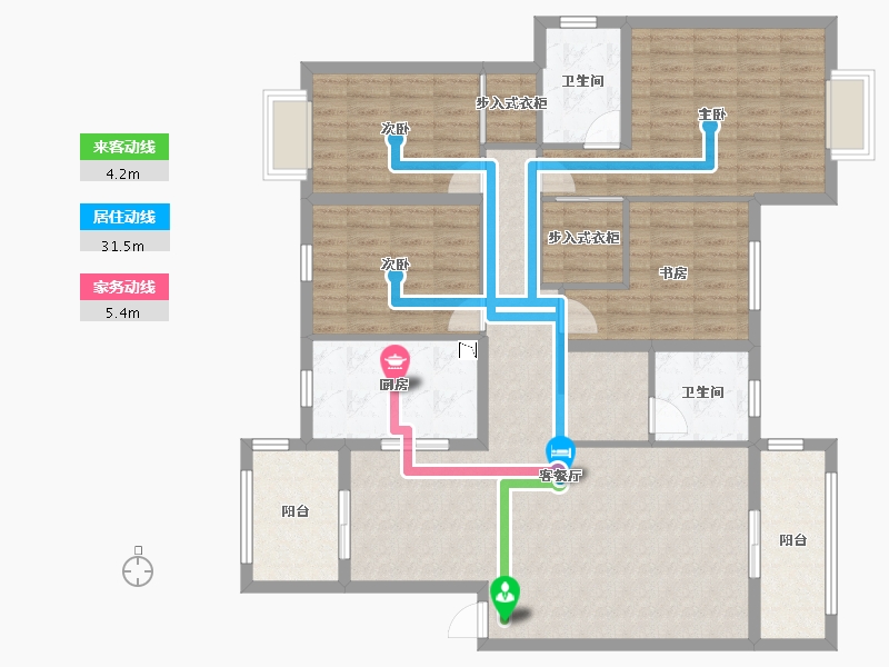 湖北省-武汉市-虹琦花园-129.00-户型库-动静线