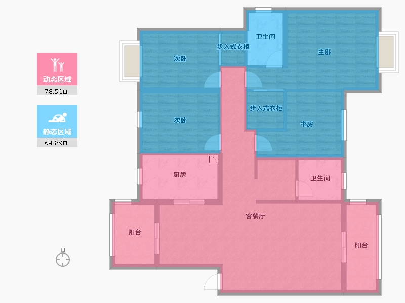 湖北省-武汉市-虹琦花园-129.00-户型库-动静分区