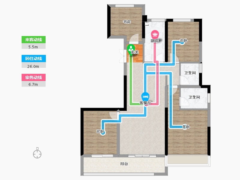 浙江省-温州市-旭信雍华园-106.00-户型库-动静线