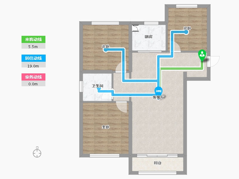 河北省-唐山市-万科公园大道-76.98-户型库-动静线