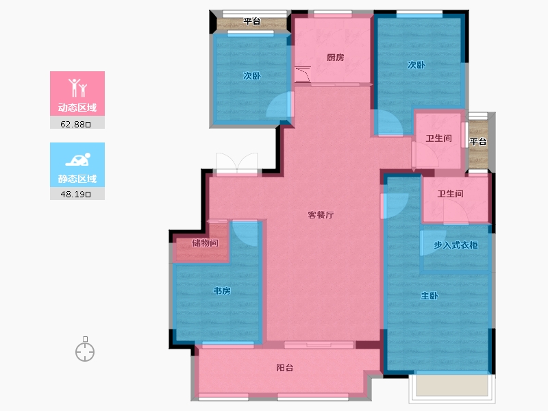 江苏省-常州市-溧阳吾悦首府-100.01-户型库-动静分区