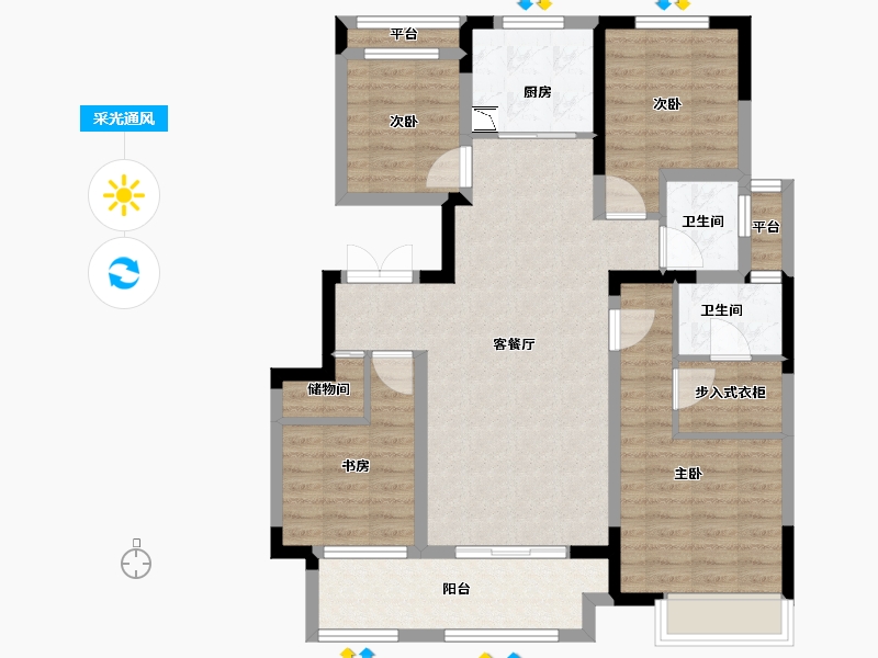 江苏省-常州市-溧阳吾悦首府-100.01-户型库-采光通风