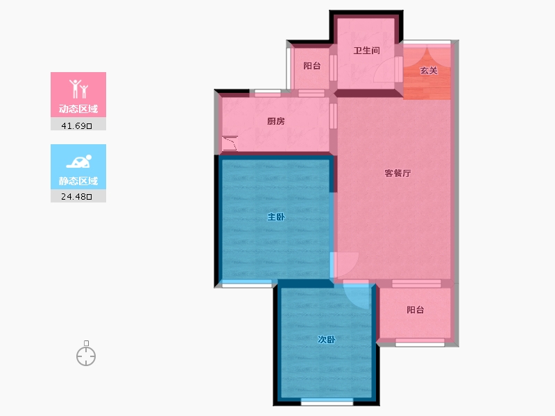 陕西省-西安市-世园大公馆Ⅲ期（上林艺境）-57.99-户型库-动静分区