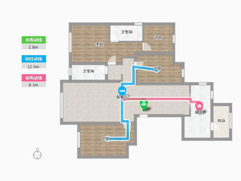 浙江省-绍兴市-翡翠御府-110.00-户型库-动静线