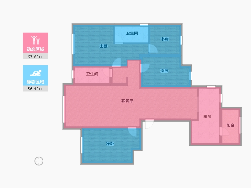 浙江省-绍兴市-翡翠御府-110.00-户型库-动静分区