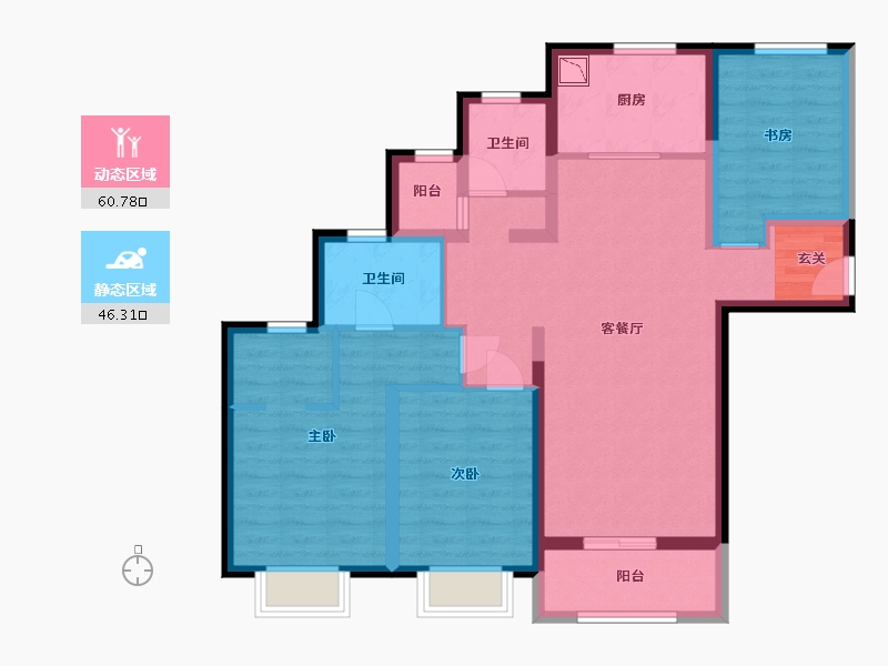 河北省-石家庄市-海亮德文郡-94.21-户型库-动静分区