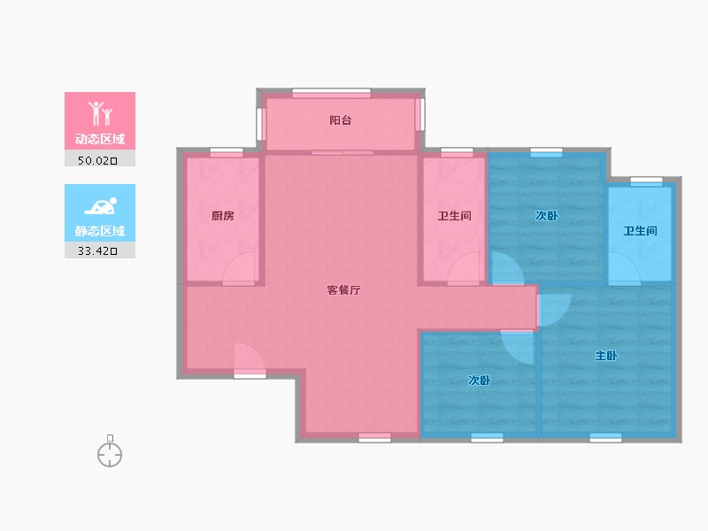 湖北省-武汉市-龙江庭院-75.75-户型库-动静分区