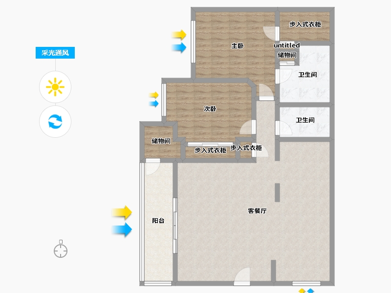 California-Riverside-Summer Breeze Apartments-125.48-户型库-采光通风