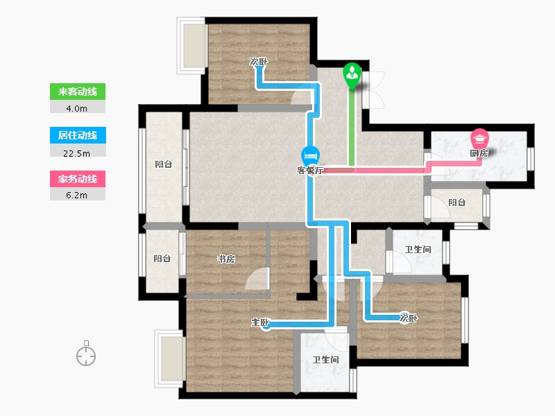 陕西省-西安市-西安外国语大学长安校区-104.58-户型库-动静线