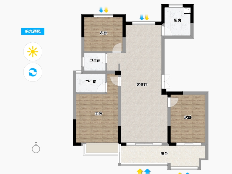 河南省-驻马店市-安恒-100.51-户型库-采光通风