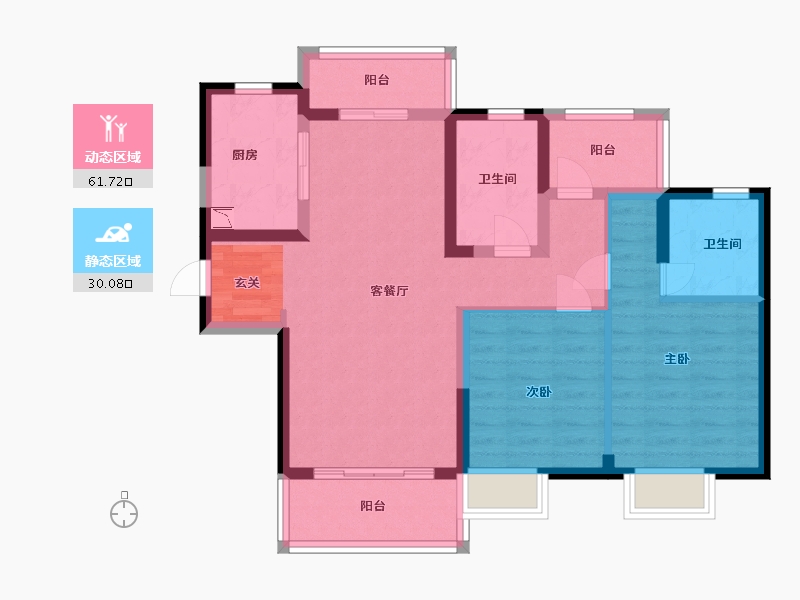 广东省-惠州市-保利天汇-80.80-户型库-动静分区