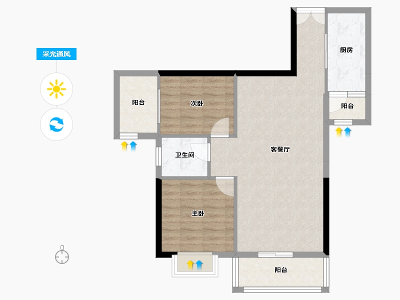 贵州省-黔南布依族苗族自治州-北城财阜-71.48-户型库-采光通风