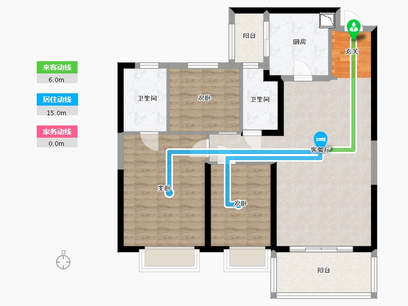 江苏省-扬州市-恒大桃源天境-97.60-户型库-动静线