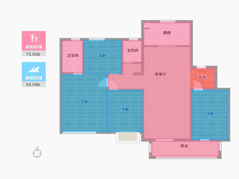 江苏省-扬州市-中海华樾-114.40-户型库-动静分区