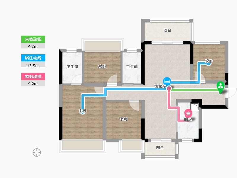 广西壮族自治区-桂林市-桂林融创九棠府-86.29-户型库-动静线