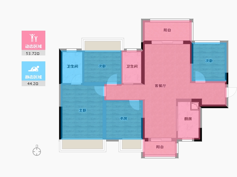 广西壮族自治区-桂林市-桂林融创九棠府-86.29-户型库-动静分区