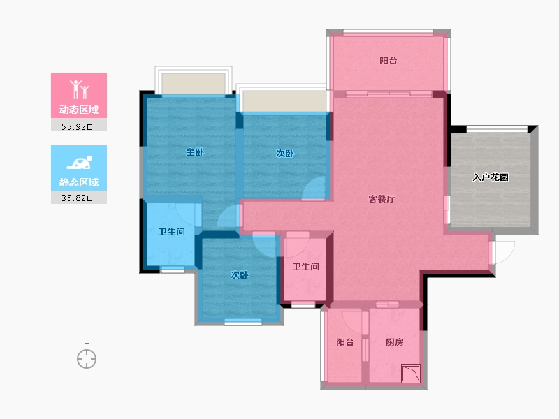 四川省-宜宾市-阳光-89.32-户型库-动静分区