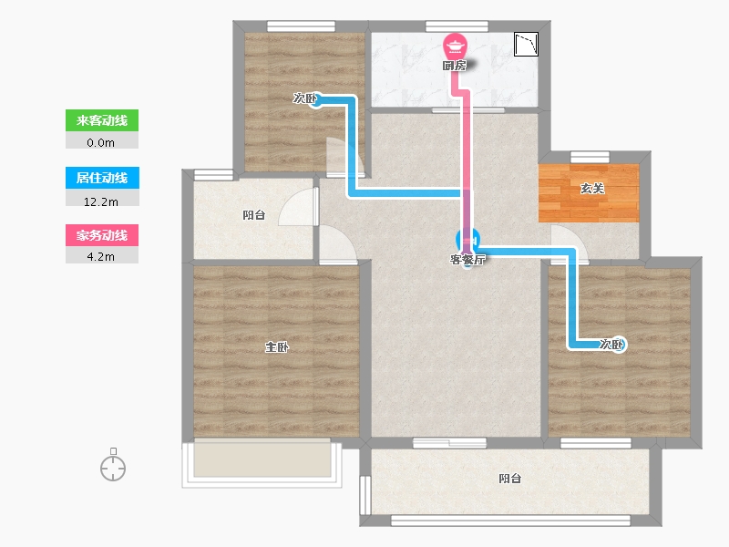 江苏省-扬州市-中海左岸-84.00-户型库-动静线