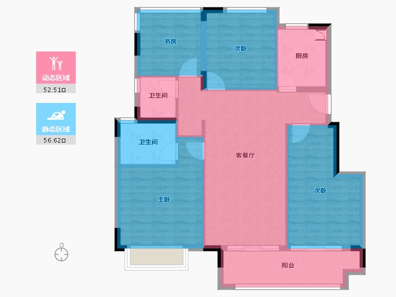 安徽省-合肥市-金辉优步大道-98.88-户型库-动静分区