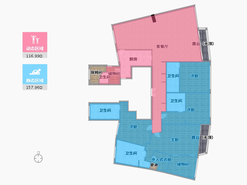 北京-北京市-公园大道-270.29-户型库-动静分区