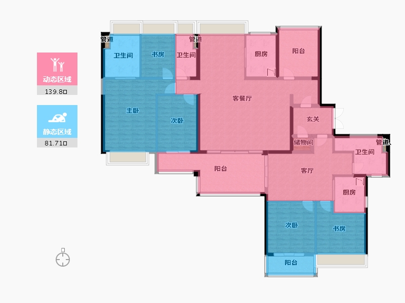 广东省-广州市-灵山岛・金茂湾-201.60-户型库-动静分区