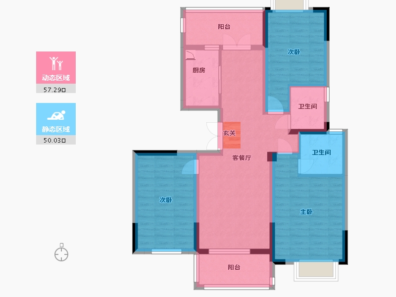 江苏省-扬州市-星地雅苑-95.28-户型库-动静分区