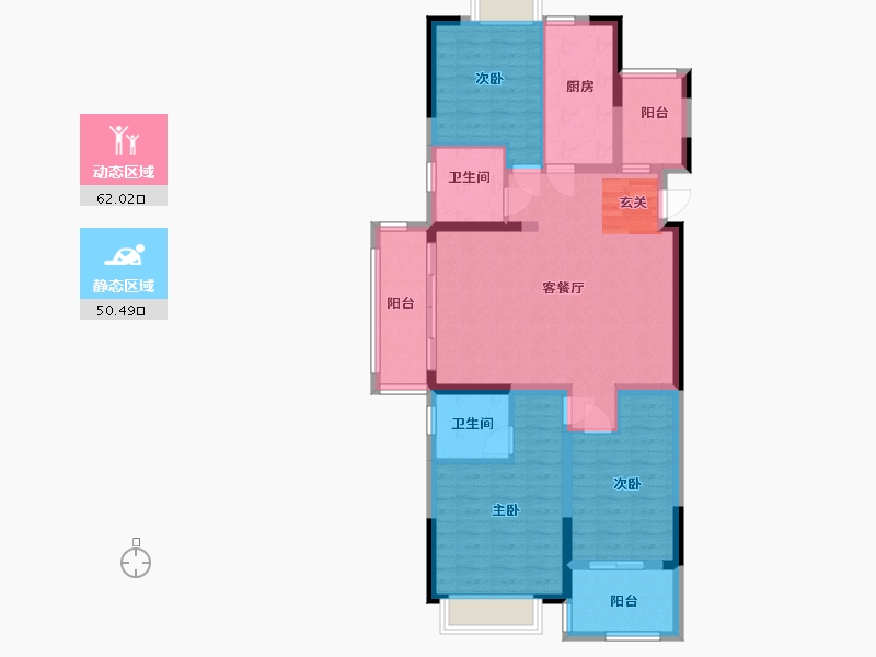 江苏省-扬州市-星地雅苑-100.73-户型库-动静分区