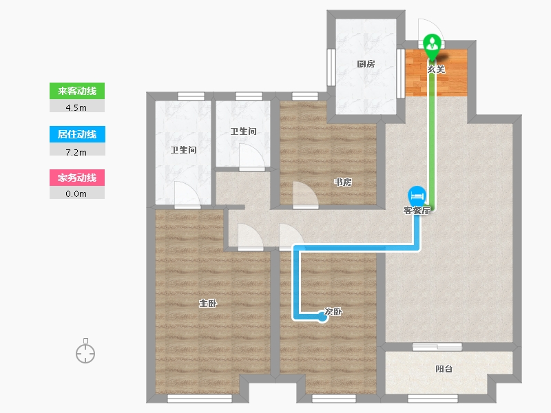 江苏省-扬州市-万科时代风华-88.00-户型库-动静线