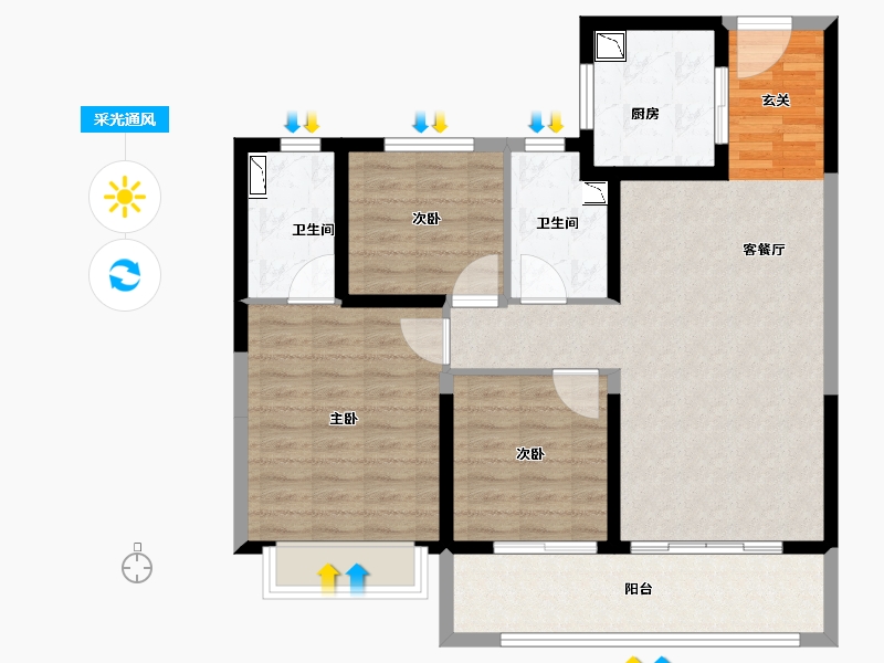 浙江省-温州市-君悦339-94.00-户型库-采光通风