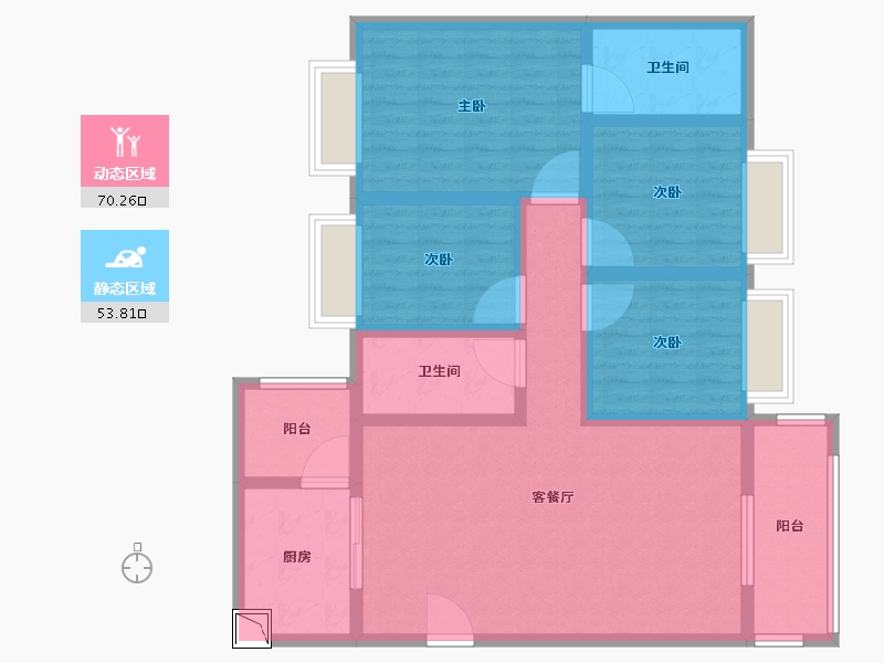 贵州省-黔南布依族苗族自治州-老场坝-110.00-户型库-动静分区