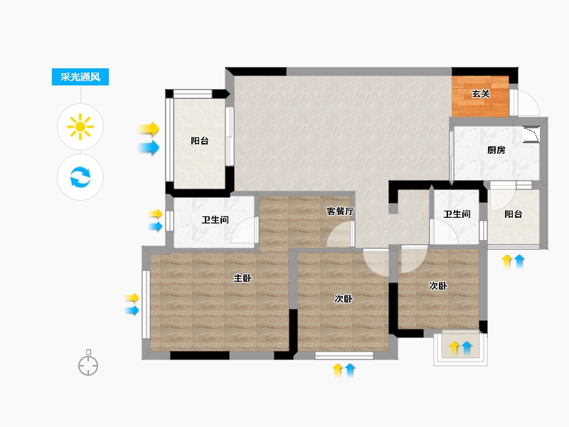 四川省-成都市-西宸春天-77.05-户型库-采光通风