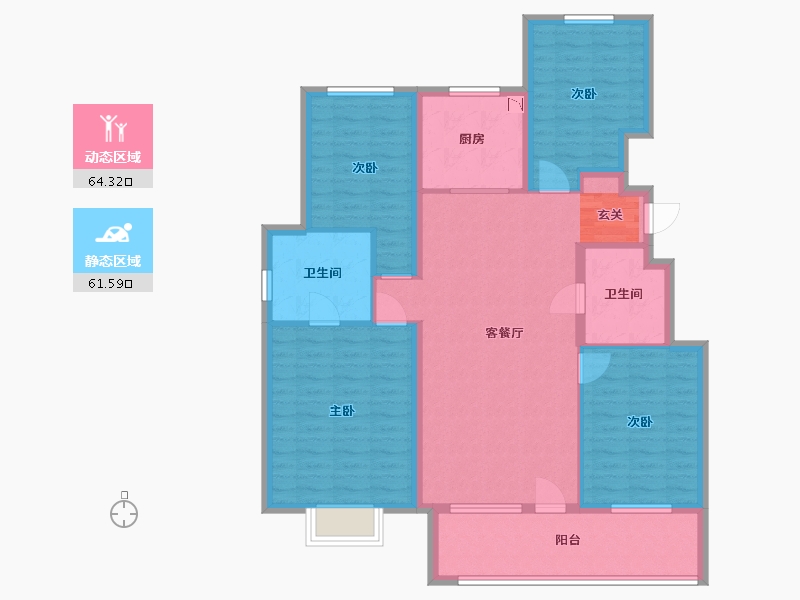 河北省-石家庄市-龙湖九里晴川-112.97-户型库-动静分区