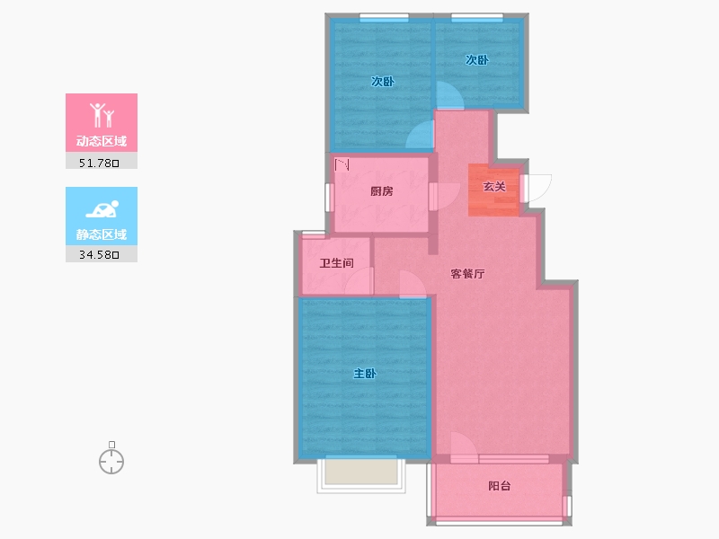 河北省-石家庄市-龙湖九里晴川-76.94-户型库-动静分区