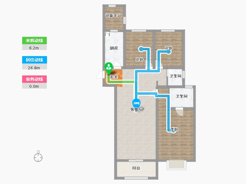 河北省-石家庄市-中冶德贤华府-105.38-户型库-动静线