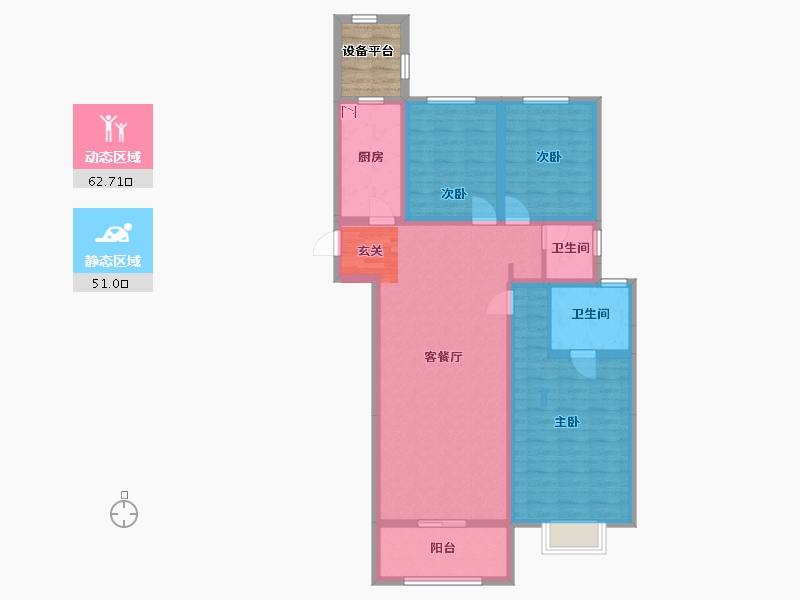 河北省-石家庄市-中冶德贤华府-105.38-户型库-动静分区