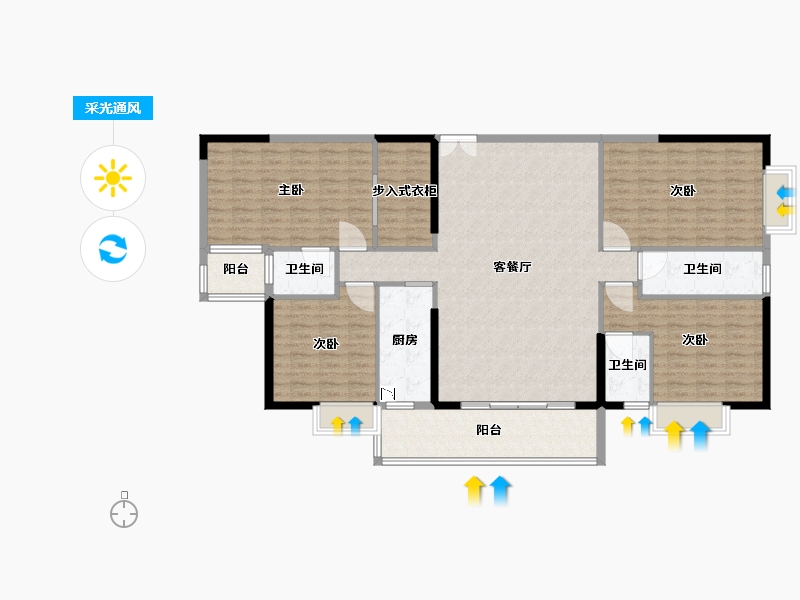 广东省-广州市-淘金半山豪庭-152.80-户型库-采光通风